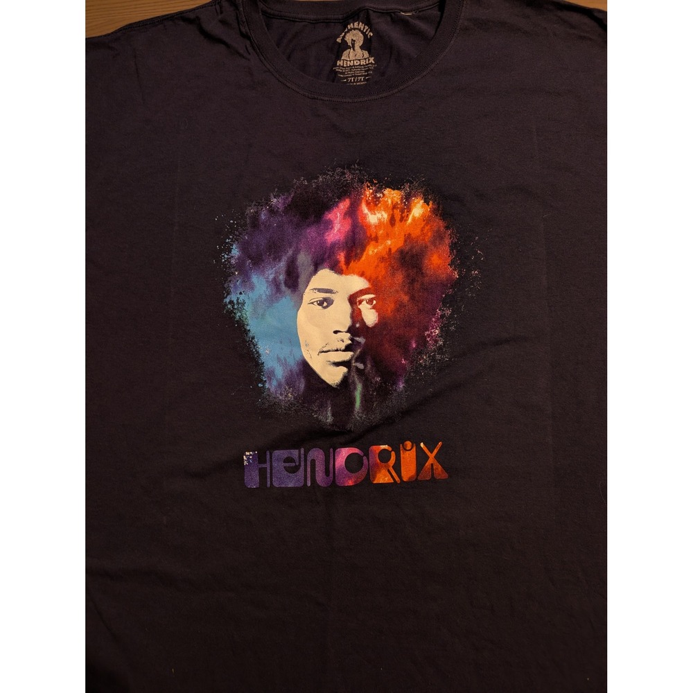 NEW Authentic Hendrix Jimi Hendrix Graphic T-Shirt Mens 7T Navy Psychedelic Rock